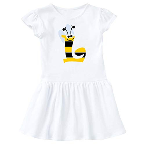 inktastic Cute Bee Initial L Infant Dress 6 Months White 3caee