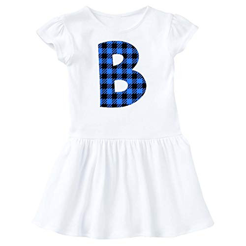 inktastic Blue Buffalo Plaid Initial B Infant Dress 12 Months White 3cafe