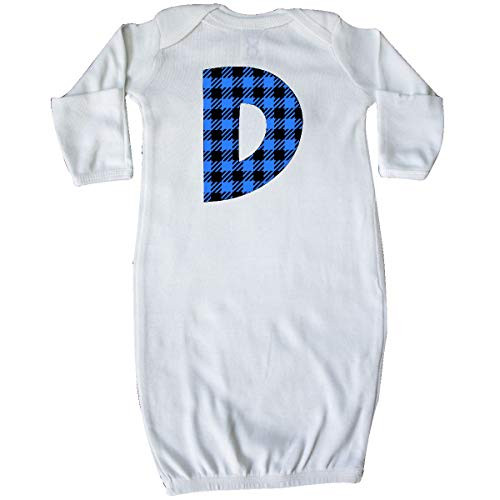 inktastic Blue Buffalo Plaid Initial D Newborn Layette White 3cb00