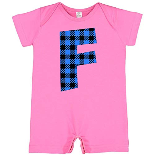 inktastic Blue Buffalo Plaid Initial F Infant Romper 24 Months Raspberry 3cb02