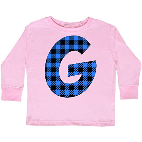 inktastic Blue Buffalo Plaid Initial G Toddler Long Sleeve T-Shirt 4T Pink 3cb03