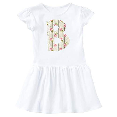 inktastic Cute Floral Initial B Infant Dress 24 Months White 3cb4c