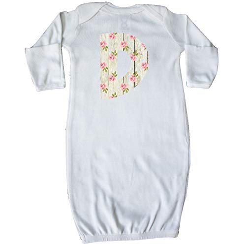 inktastic Cute Floral Initial D Newborn Layette White 3cb4e