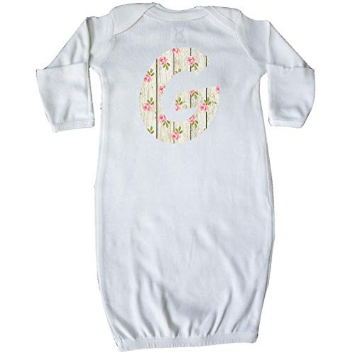 inktastic Cute Floral Initial G Newborn Layette White 3cb51