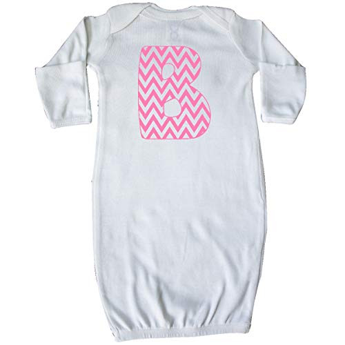 inktastic Cute Pink Chevron Initial B Newborn Layette White 3cb66