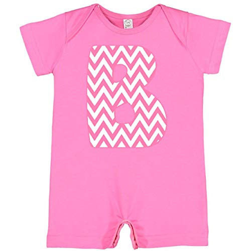 inktastic Cute Pink Chevron Initial B Infant Romper 6 Months Raspberry 3cb66