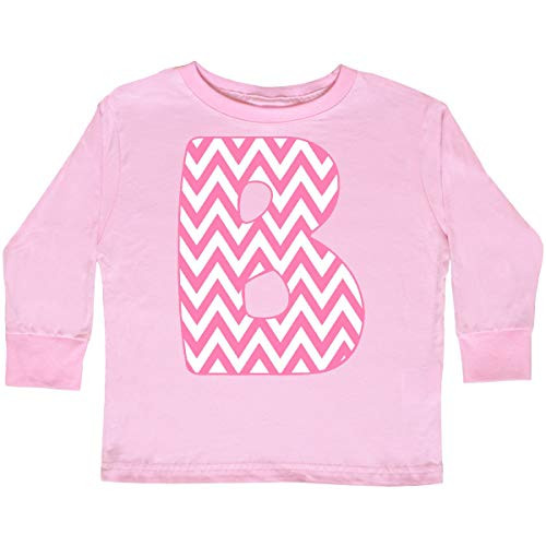 inktastic Cute Pink Chevron Initial B Toddler Long Sleeve T-Shirt 3T Pink 3cb66