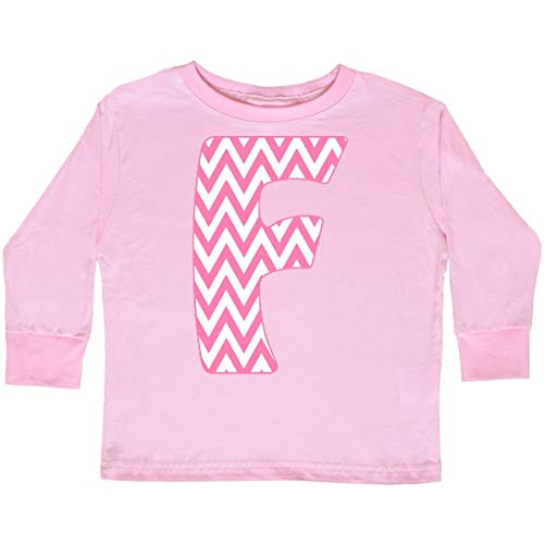 inktastic Cute Pink Chevron Initial F Toddler Long Sleeve T-Shirt 5-6 Pink 3cb6a