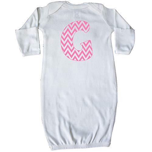 inktastic Cute Pink Chevron Initial G Newborn Layette White 3cb6b