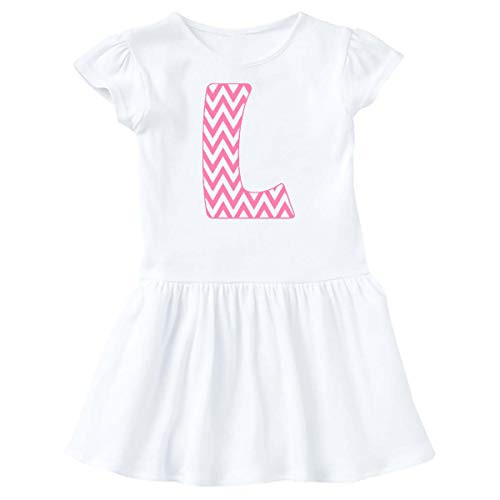 inktastic Cute Pink Chevron Initial L Infant Dress 18 Months White 3cb70