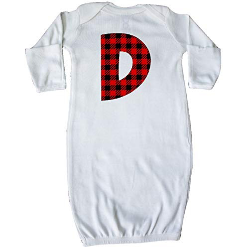 inktastic Red Buffalo Plaid Initial D Newborn Layette White 3cb82