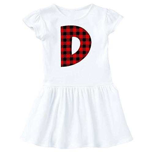 inktastic Red Buffalo Plaid Initial D Infant Dress 6 Months White 3cb82