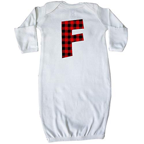 inktastic Red Buffalo Plaid Initial F Newborn Layette White 3cb84