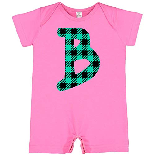 inktastic Teal Plaid Initial B Infant Romper 18 Months Raspberry 3cbf7