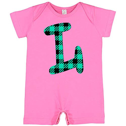 inktastic Teal Plaid Initial L Infant Romper Newborn Raspberry 3cc01