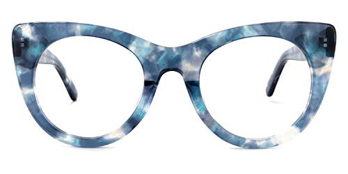 Zeelool Stylish Acetate Cat Eye Blue Light Blocking Glasses for Women Men Starry WA671325-01 Blue