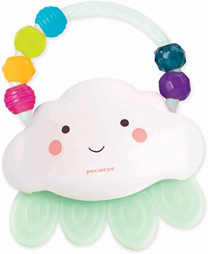 pecacye Rain-Glow Squeeze  Light-Up Cloud Rattle for Babies 3 Months Plus