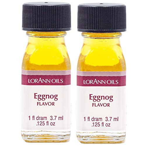 LorAnn Eggnog Super Strength Flavor, 1 dram bottle (.0125 fl oz - 3.7ml) - 2 pack