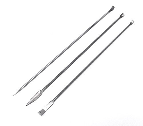 Honbay 3pcs Stainless Steel Long Handle Micro Lab Scoop Reagent Sampling Spoon Lab Spatulas