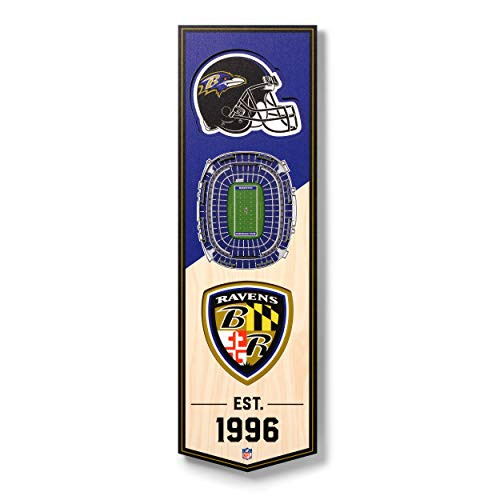 NFL Baltimore Ravens - M and T Bank Stadium 3D Banner, Team Colors, 6" x 19"