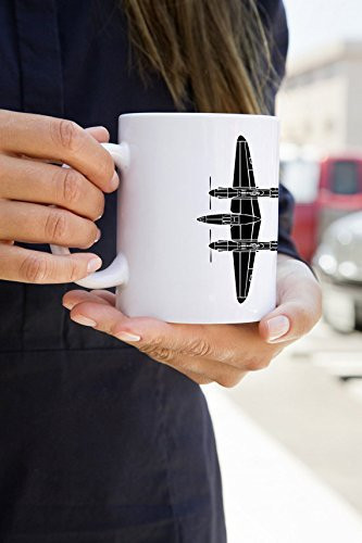 KillerBeeMoto: 11 Oz Lockheed P-38 Lightning Fighter Plane Coffee Mug (White)