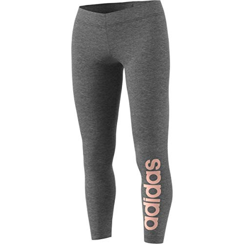 adidas Essentials Linear Tights-Women's Training XS Dark Grey Heather/Glow Pink