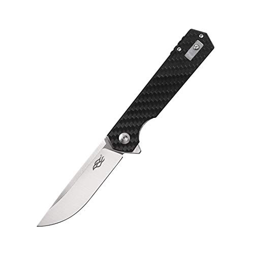 GANZO Firebird FH11S-CF Pocket Folding Knife Carbon Fiber Handle D2 Steel Blade with Clip Hunting Camping Outdoor EDC Knife (CF Black)