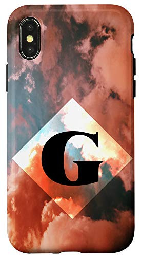 iPhone X/XS Pink Clouds Diamond Monogram Capital Letter G Case