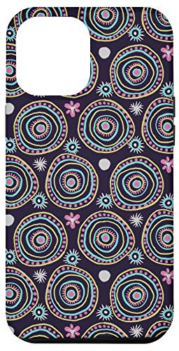 iPhone 12 Pro Max Purple Concentric Circle Doodles Case