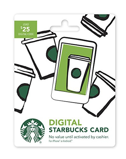 Starbucks Digital Gift Card 25 (No Plastic Card  Enclosed Code Only)
