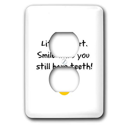3dRose Nicole R. - Quote - Image of Life Is Short Smile While You Still Have Teeth - 2 plug outlet cover (lsp_308621_6) 3dRose Nicole R. - Quote - Image of Life Is Short Smile While You Still Have Teeth - 2 plug outlet cover (lsp_308621_6)