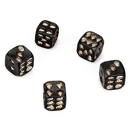 WALNUTA New 5pcs/Set 18mm Resin Skull Dice Statue Halloween Board Game Dice Office Desk Decor Toy Halloween Party Decoration (Color : A)