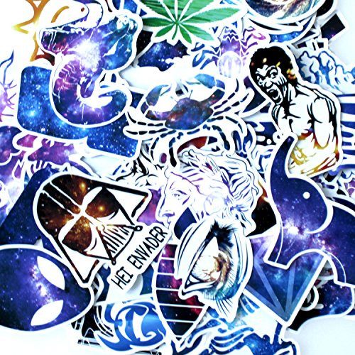 Future 100 Pcs Galaxy Stickers Mixed Laptop Waterproof Stickers Pack Vinyl Decals Car Stickers Motorcycle Bicycle Luggage Decal Graffiti Patches Skateboard Stickers for Laptop Random Sticker