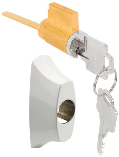 Prime-Line Products E 2144 Sliding Door Keyed Locking Unit with White Die cast