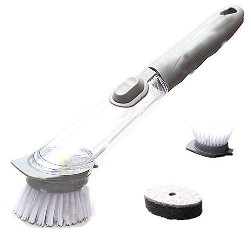 Soap Dispensing Dish Brush, Kitchen Brush for Sink Dish Pot Pan Cleaning,Soap Dispensing Palm Brush (with 1 Brush Head and Sponge) Soap Dispensing Dish Brush, Kitchen Brush for Sink Dish Pot Pan Cleaning,Soap Dispensing Palm Brush (with 1 Brush Head and Sponge)