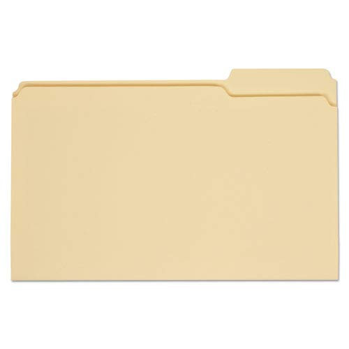 File Folders, 1/3 Cut, One-Ply Top Tab, Third Position, Legal, Manila, 100/Box