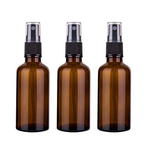 Amber Glass Spray Bottles For Aromatherapy Essential Oils Cleaning Products, 3.4oz / 100ml Empty Fine Mist Travek Bottle Container 3 Set Small Spray Bottle