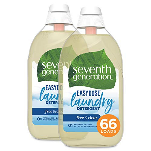 Seventh Generation Laundry Detergent, Ultra Concentrated EasyDose, Free  and  Clear, 23 oz, 2 Pack, 132 Loads (Packaging May Vary)