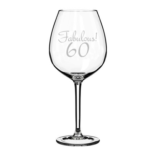 Wine Glass Goblet Fabulous 60 60th Birthday (20 oz Jumbo)