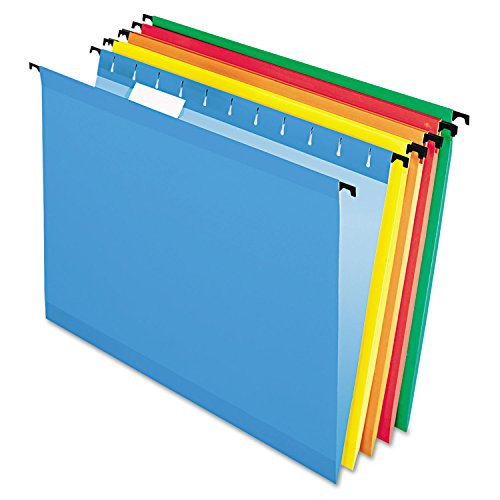 Pendaflex 615215ASST Hanging Folder, 1/5 Cut Tabs, Letter, 20/BX, Assorted