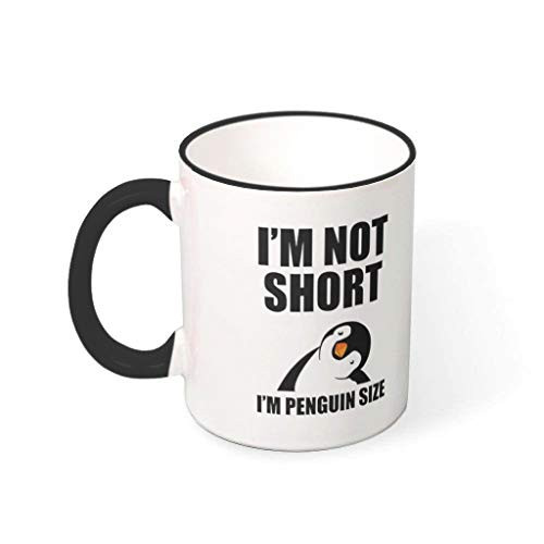 NE ZHA I'm Not Short I'm Penguin Size Cup Coffee Mugs with Handle Porcelain Personalized Cup - Girl Gifts, (11 OZ) drakblack 330ml