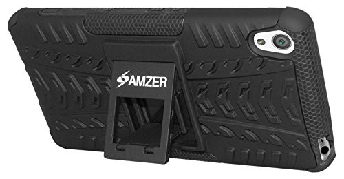 AMZER Hybrid Warrior Impact Resistant Case Skin for Sony Xperia Xa - Retail Packaging - Black
