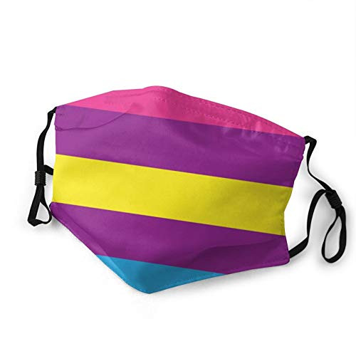 Unisex Face Mask Adjustable Bi Pan Combo Pride Flag Replaceable Filter Balaclavas Black