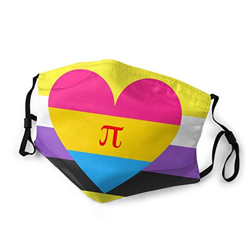 Unisex Face Mask Adjustable Nonbinary Pan Polyamorous Pride Flag Replaceable Filter Balaclavas Black
