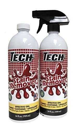 TECH Stain Remover, 24 oz Spray Bottle, 2-Pack, For Carpet, Clothes, Upholstery, and Other Fabrics