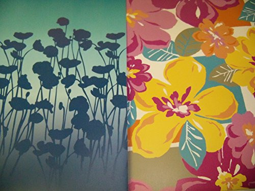 Staples Two Pocket Poly Folder ~ Set of 2 Flower Power (Flower Shadows, Colorful Flowers)