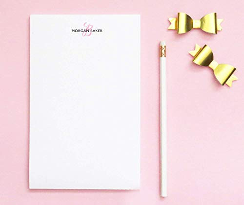 Monogrammed notepad, Personalized Monogrammed notepad, Personalized Notepad Set, Monogrammed Letter writing paper, size 5.5in x 8.5in, 50 sheets