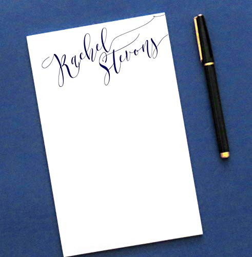Elegant Script Notepad, Personalized Notepad with Name, Personalized Notepad for Women, Personalized Stationary Paper and Envelopes Set, Modern Stationery Set for Women, Size 5.5in x 8.5in, 50 Sheets