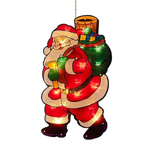 Entwicklung Christmas Lighted Window Decorations, LED Christmas Lights Santa Claus Lights with Suction Cup Double Sided Window Silhouette Lights Window Stickers for Christmas Tree Party Room
