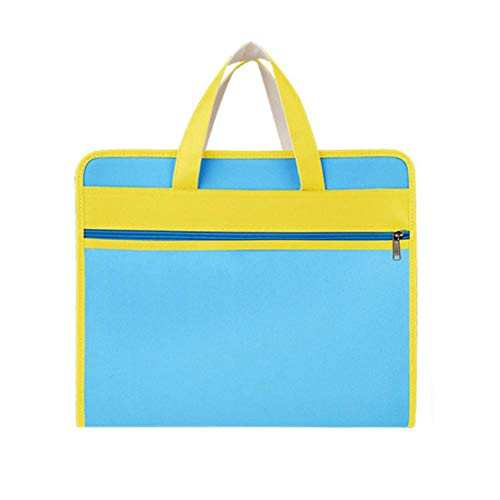 Vaskey Portable Business Document Bag, Zippered Waterproof Files Folder Document Notebook Storage Bag